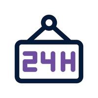 Open 24 Hours icon. dual tone icon for your website, mobile, presentation, and logo design. vector