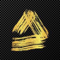 Gold grunge brush strokes in triangle form vector
