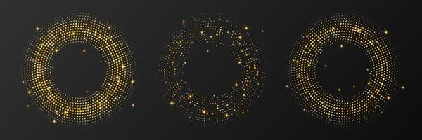 Abstract gold glowing halftone dotted background vector