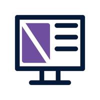 Computer icon. dual tone icon for your website, mobile, presentation, and logo design. vector