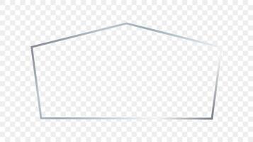 Silver glowing tetragon shape frame vector