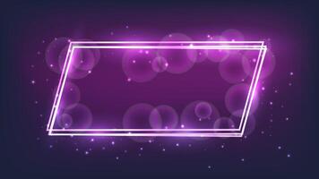 Neon frame with shining effects and sparkles vector