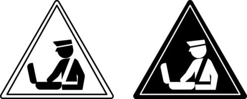 Customs Control Signs. Black and White Illustrations. Customs Officer Inspecting Suitcase. Baggage Check vector