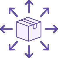 Colored Icon Distribution. Illustration. Movement of Goods to the Point of Sale. Delivery Service. Logistics Concept vector