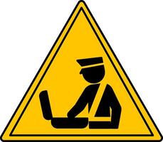 Yellow Customs Control Sign. Illustration. Customs Officer Inspecting Suitcase. Baggage Check vector