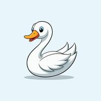 A cartoon white duck with a beak vector