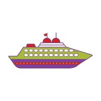 Ship silhouette Style with background Design Template vector