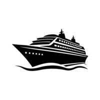 Ship silhouette with white background Design Template vector