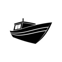 Small Boat silhouette Style with white background Design Template vector