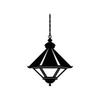 Hanging lamp silhouette Style background Design Template vector