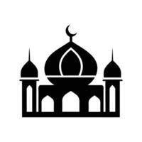 Mosque silhouette Style with white background Design Template vector