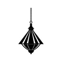 Hanging lamp silhouette Style with white background Design Template vector