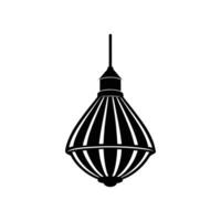 Hanging lamp silhouette Style with white background Design vector