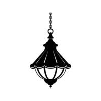 Hanging lamp silhouette Style with white background Template vector