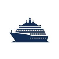 Ship silhouette Style with white background Design Template vector
