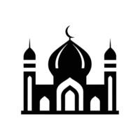 Mosque silhouette Style with white background Design vector