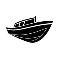 Small Boat silhouette Style with white background Design vector