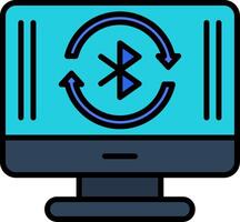 Bluetooth Line Filled Icon vector