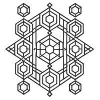 A black and white drawing of a geometric design vector
