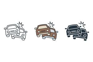 car crash icons symbol elements for infographic web vector