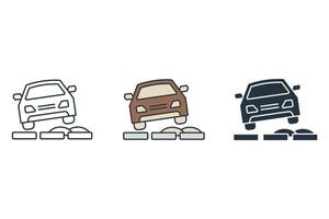 Car Tilt icons symbol elements for infographic web vector