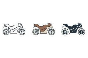 Motorcycle icons symbol elements for infographic web vector
