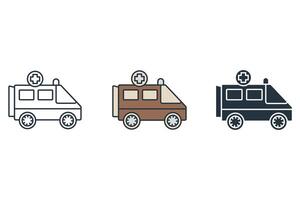 Ambulance icons symbol elements for infographic web vector