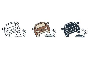 car bump icons symbol elements for infographic web vector