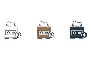 battery icons symbol elements for infographic web vector