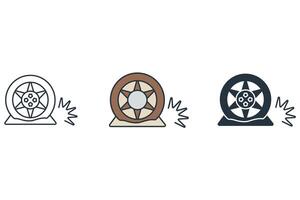 tire flat icons symbol elements for infographic web vector