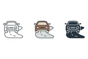 stability control car icons symbol elements for infographic web vector
