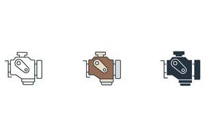engine warning icons symbol elements for infographic web vector
