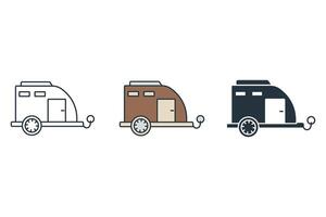 caravan icons symbol elements for infographic web vector