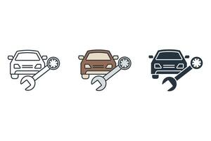 car mechanic icons symbol elements for infographic web vector
