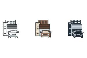 car buillding icons symbol elements for infographic web vector