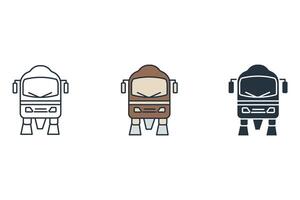 BUS icons symbol elements for infographic web vector