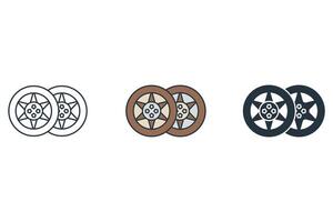 Tire icons symbol elements for infographic web vector