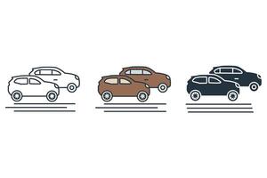 Car icons symbol elements for infographic web vector