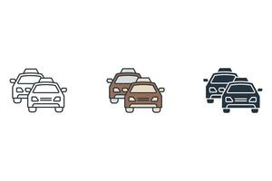 Taxi icons symbol elements for infographic web vector