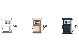 gas pump icons symbol elements for infographic web vector