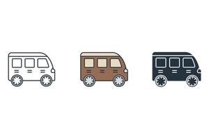 Van icons symbol elements for infographic web vector