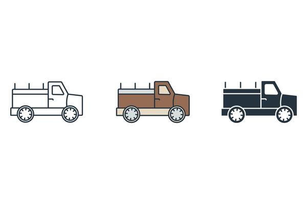 Pickup icons symbol elements for infographic web