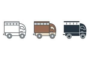 truck icons symbol elements for infographic web vector