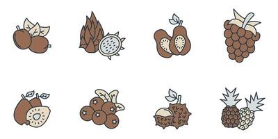 Fruits icons set . Fruits pack symbol elements for infographic web vector
