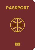 Red Passport with World Icon for Travel vector