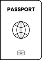 Passport with Black Outline Version vector