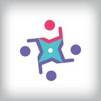 Creative teamwork logo design. It has a flat shape. flat style. suitable for company vector