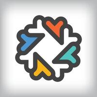 Creative heart team logo design. It has a linear design and flat style. flat style. suitable for company vector