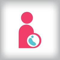 Creative pregnant woman profile logo design. It has a flat shape. flat style. suitable for company vector