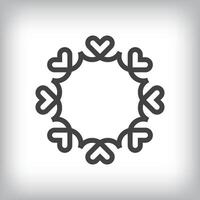 Creative heart team logo design. It has a linear design and flat style. flat style. suitable for company vector